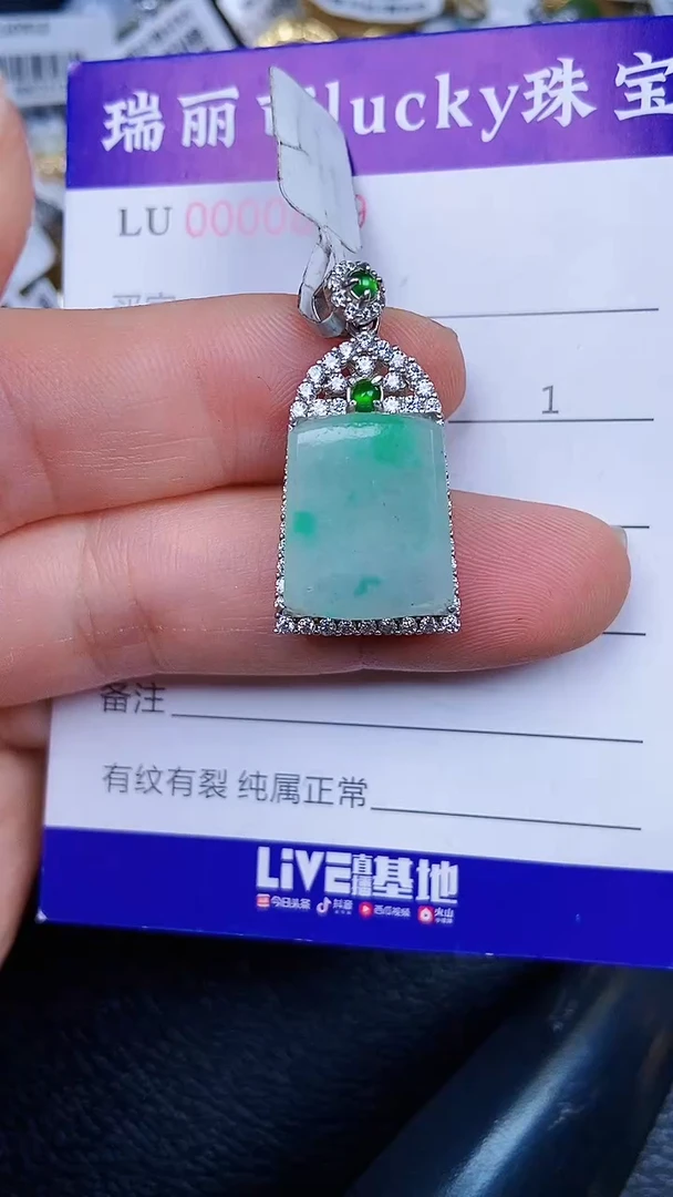 颈饰银S925镶嵌翡翠0889