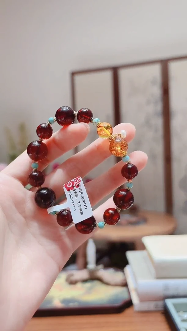 裸石琥珀未镶嵌血珀手串MNN1211-5