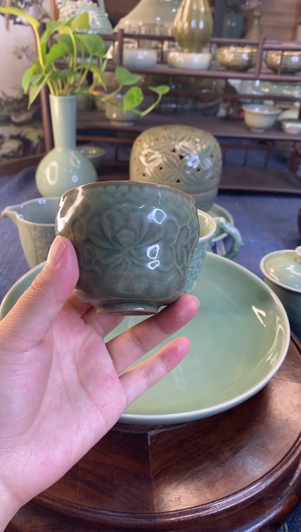 黑泥牡丹葫芦杯【000038】1只