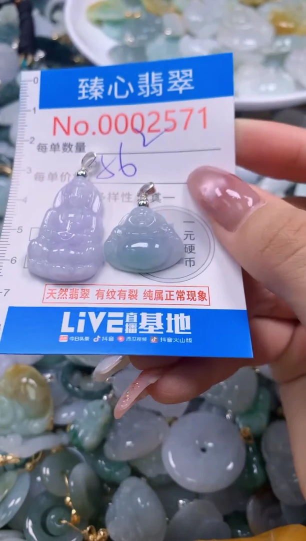 翡翠未镶嵌颈饰含绳0002571