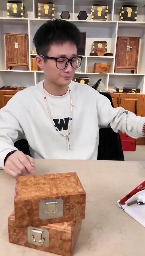 【闪购商品】大果紫檀（缅甸花梨）小瘤疤首饰盒单只 默认发货