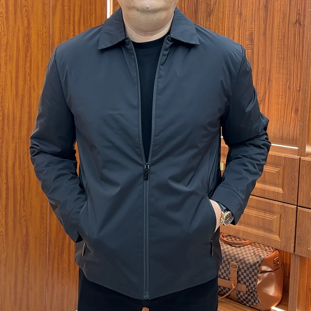 孙大漂亮行政棉夹克男款爆款2025新款拉链翻领长袖休闲棉衣外套