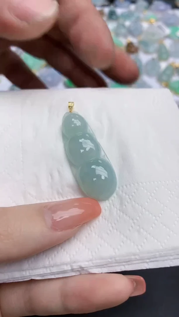 【闪购商品】翡翠颈饰18K金镶嵌天然缅甸翡翠A货