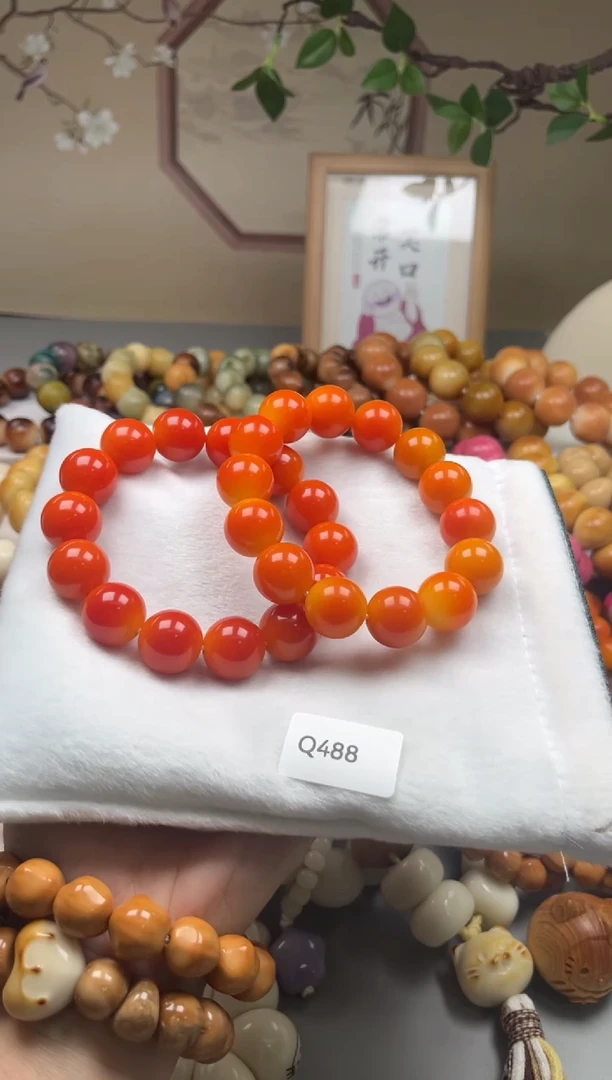 手串菩提根/象牙果Q488圆珠18mm一串通货随机
