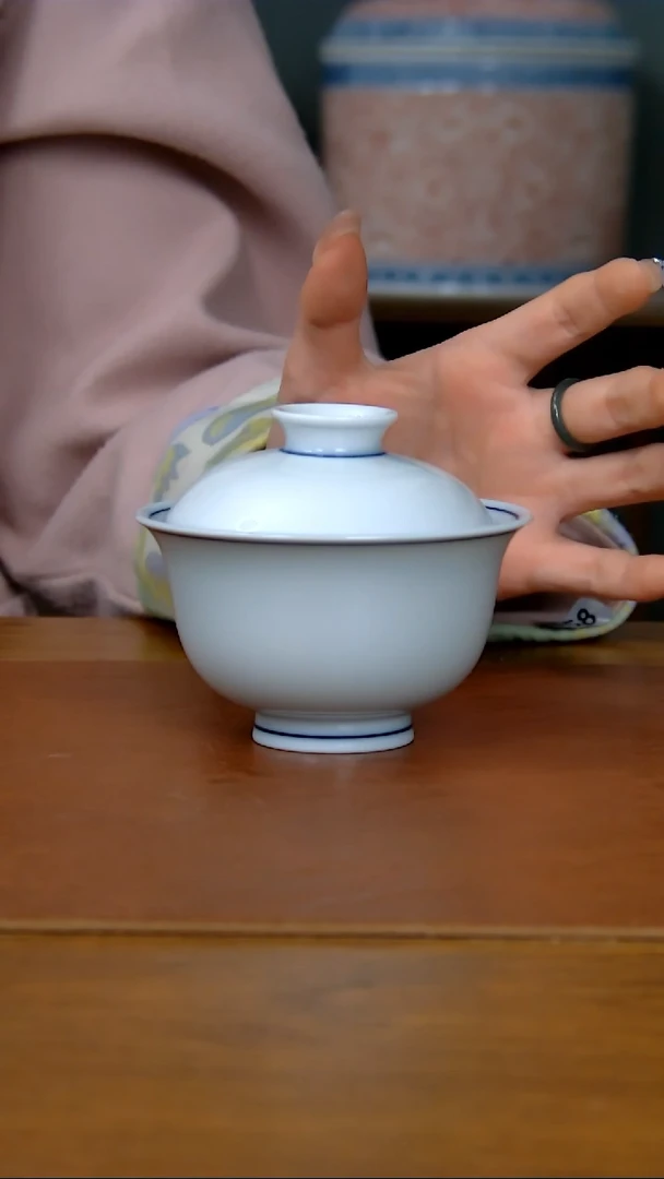 【闪购商品】白胎两才盖碗（柴窑）