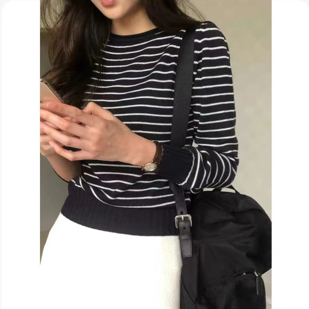 黑白条纹毛衣打底251221910