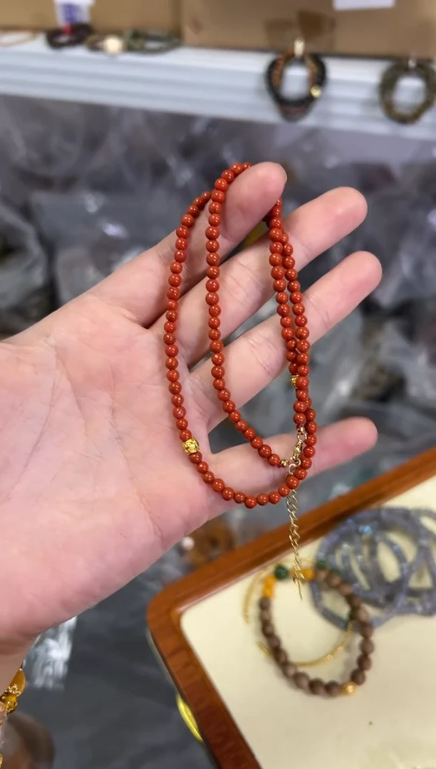 【闪购商品】南红玛瑙颈饰未镶嵌南红玛瑙小米珠项链[276]