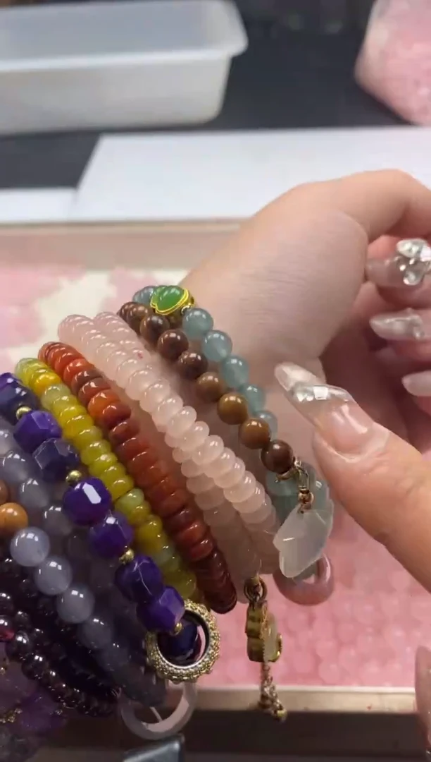 【闪购商品】水晶颈饰未镶嵌w934粉水晶6mm*40颗