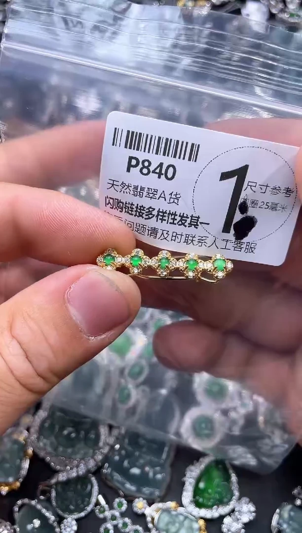 【闪购商品】翡翠颈饰未镶嵌P840发夹