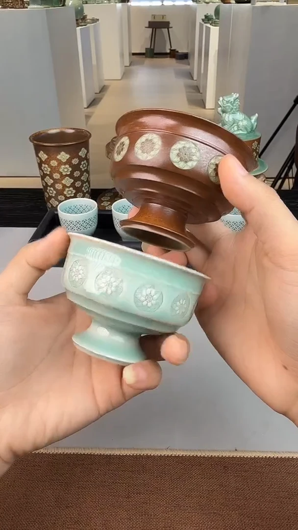 青瓷手工茶器包邮