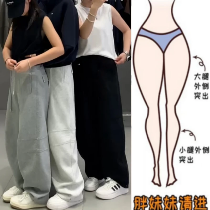 格洛森秋季新款梨型身材宽松高腰休闲直筒裤显瘦百搭时尚阔腿长裤