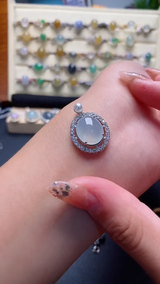 银S925镶嵌戒指翡翠3333333+9