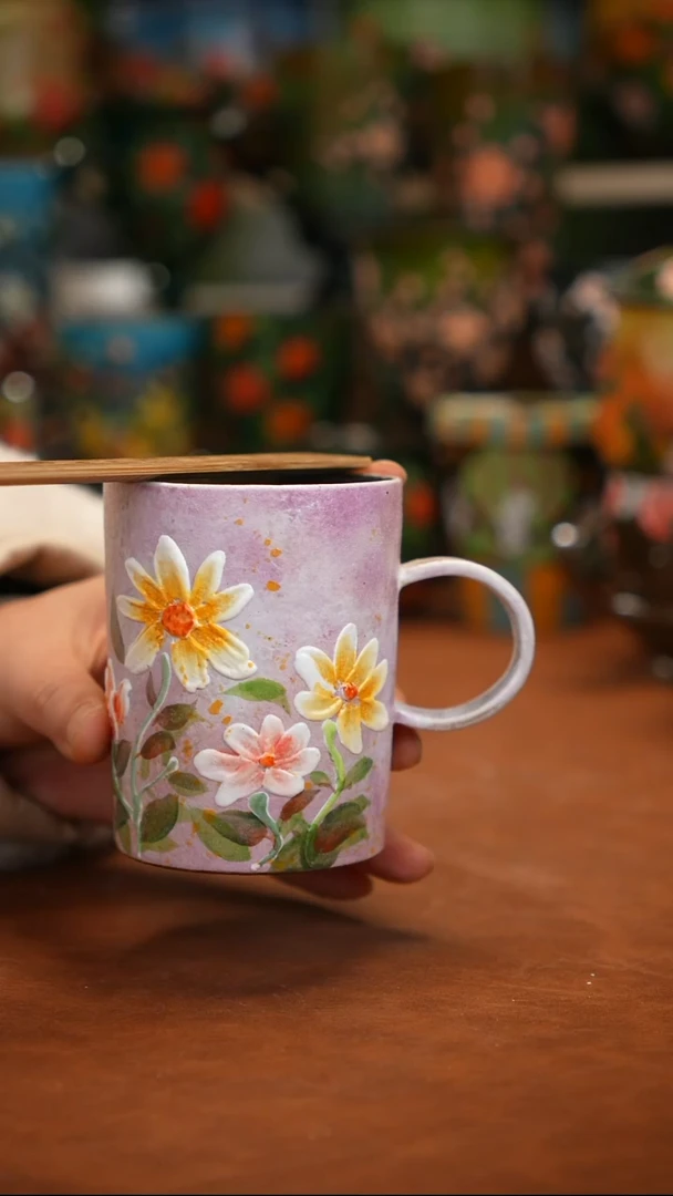 紫砂油画釉下彩手绘