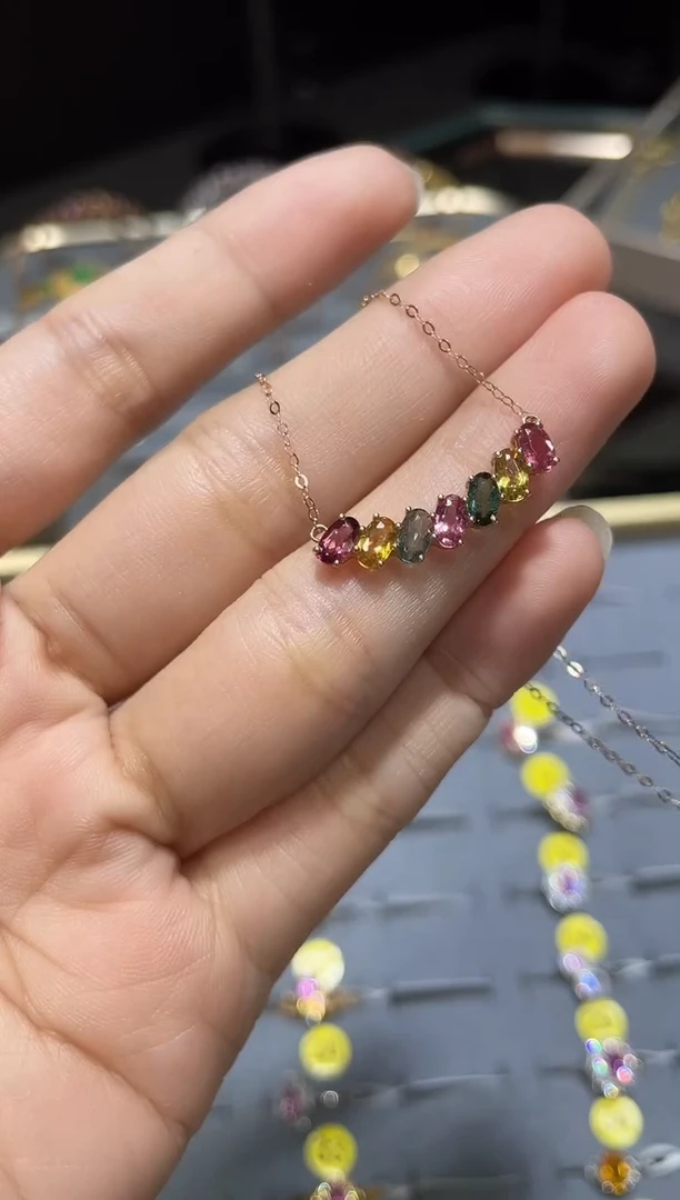 项链18K金镶嵌碧玺1