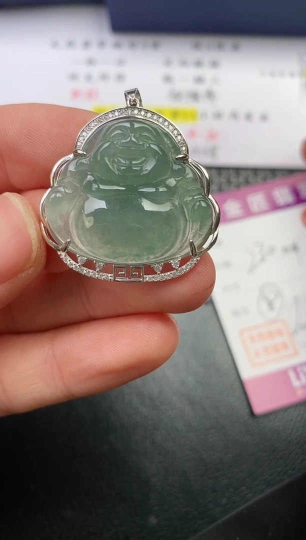 颈饰银S925镶嵌翡翠?*尘挂件