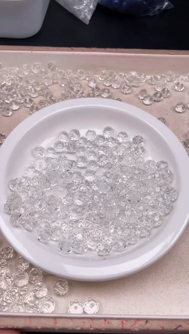 【闪购商品】水晶颈饰未镶嵌w896白水晶切面算盘10mm*20颗