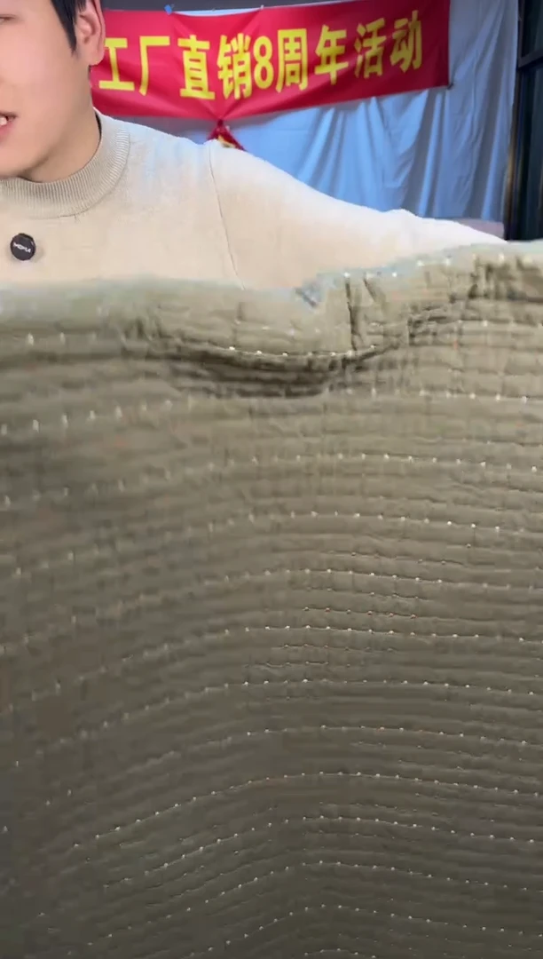 棉纯棉米粒秀军绿色230*250单床盖