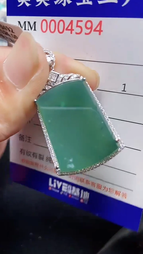 颈饰银S925镶嵌翡翠4594