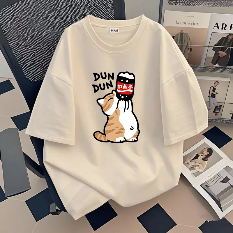 夏季爆款大码冰丝速干短袖T恤痞帅慵懒风百搭趣味印花运动t恤衫