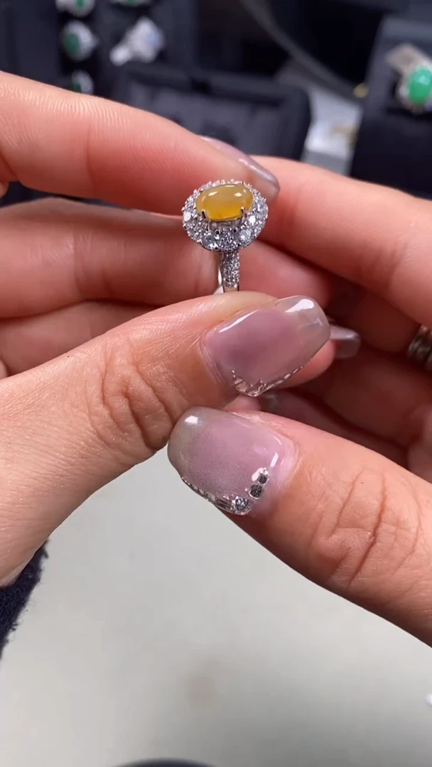 【闪购商品】翡翠戒指银S925镶嵌9747