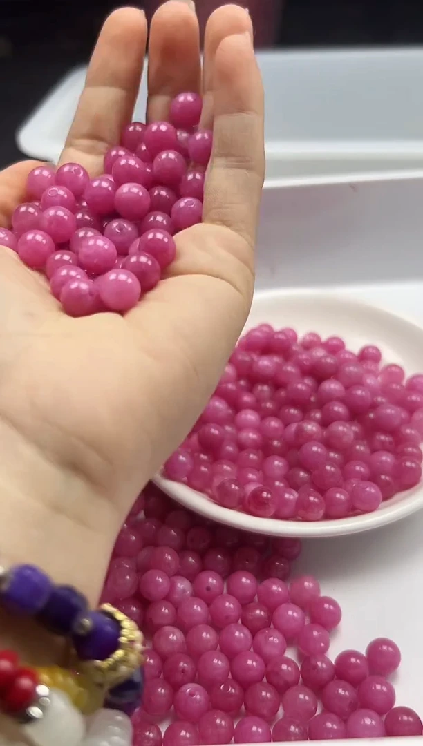 玛瑙/玉髓颈饰未镶嵌w819红纹石8mm*30颗