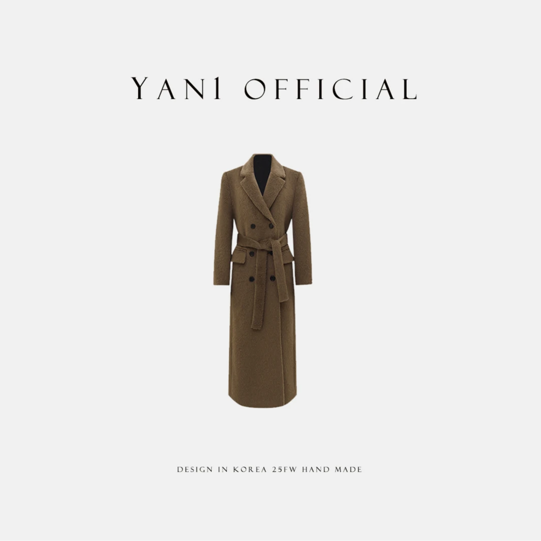 Yan1Design/妍妍【首尔新贵】25秋冬韩系羊驼毛羊毛苏丽长款大衣