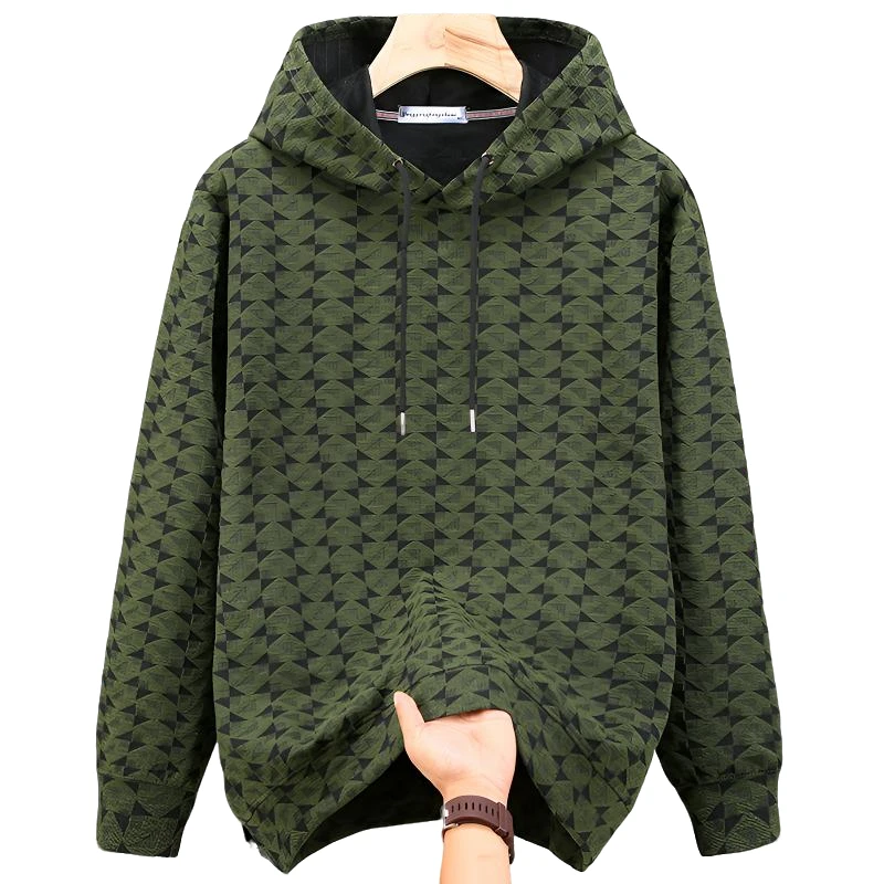 春秋季加肥加大码连帽长袖时尚卫衣男宽松休闲胖子套头帽衫上衣