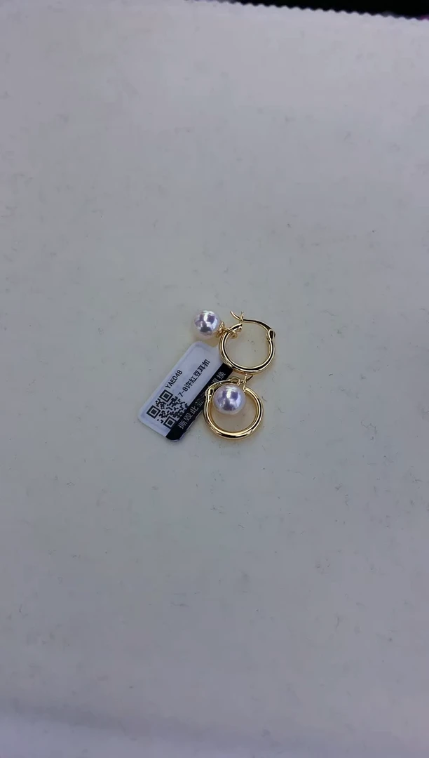 银S925镶嵌饰品海水珍珠银版许红豆耳扣
