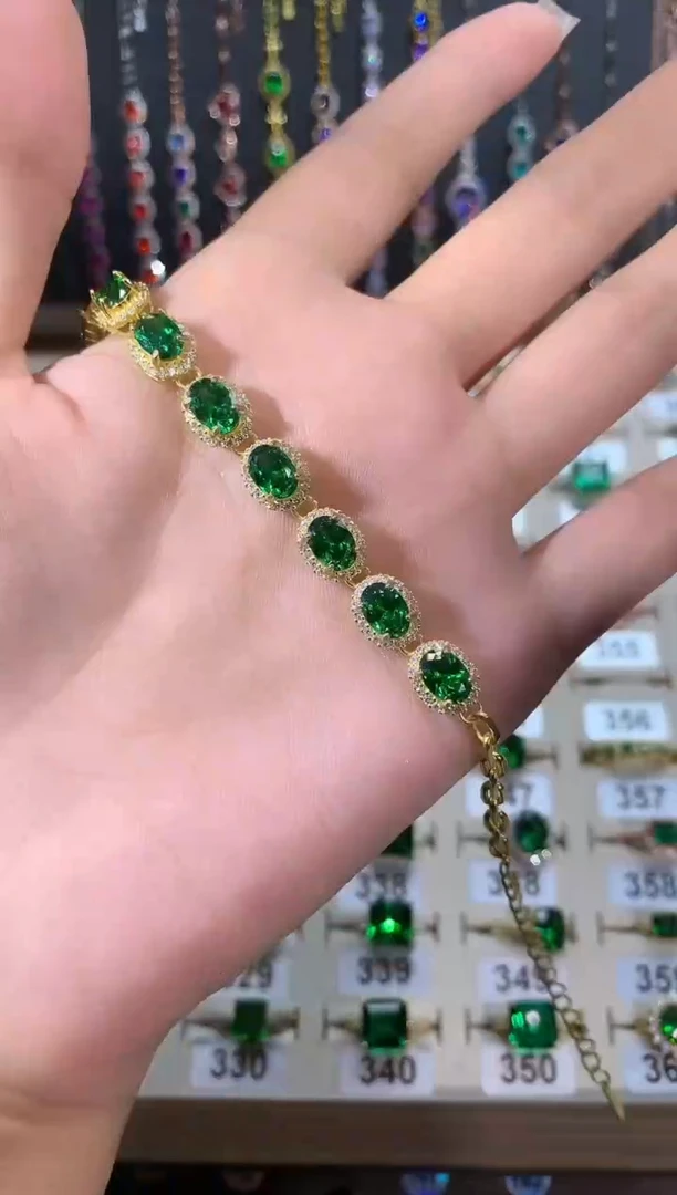 银S925镶嵌手链碧玺金