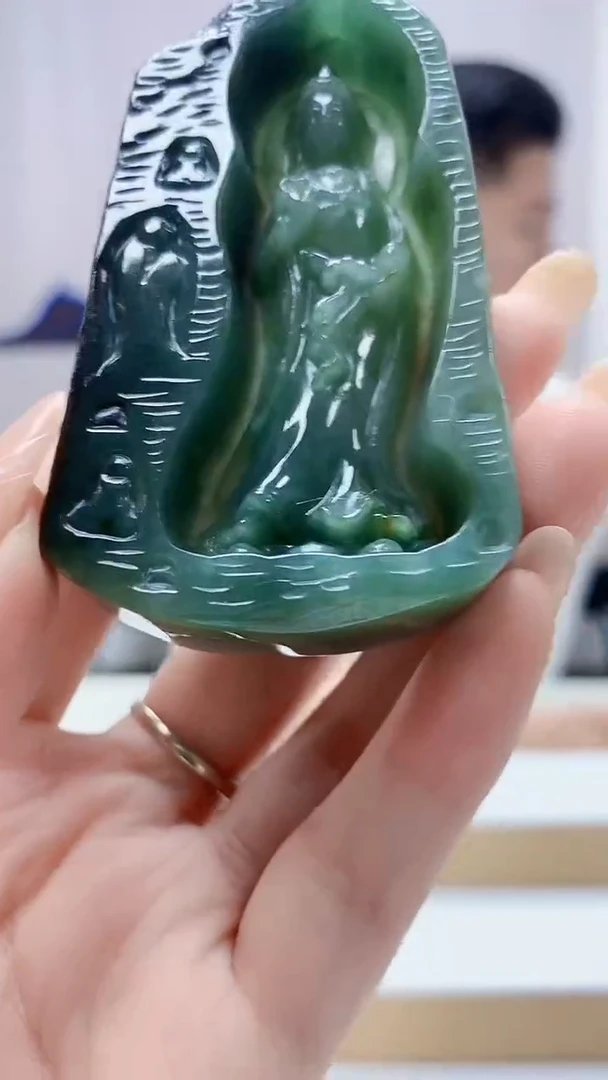 未镶嵌定制翡翠4917DD-毛货挂件23