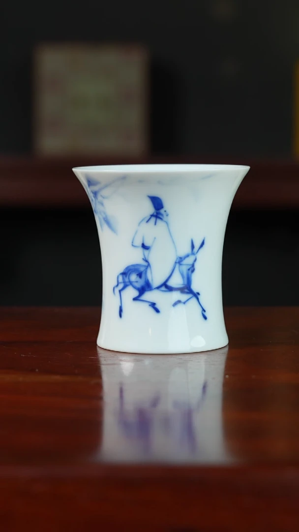 祖传窑真柴窑传承400年驴背吟诗束腰杯