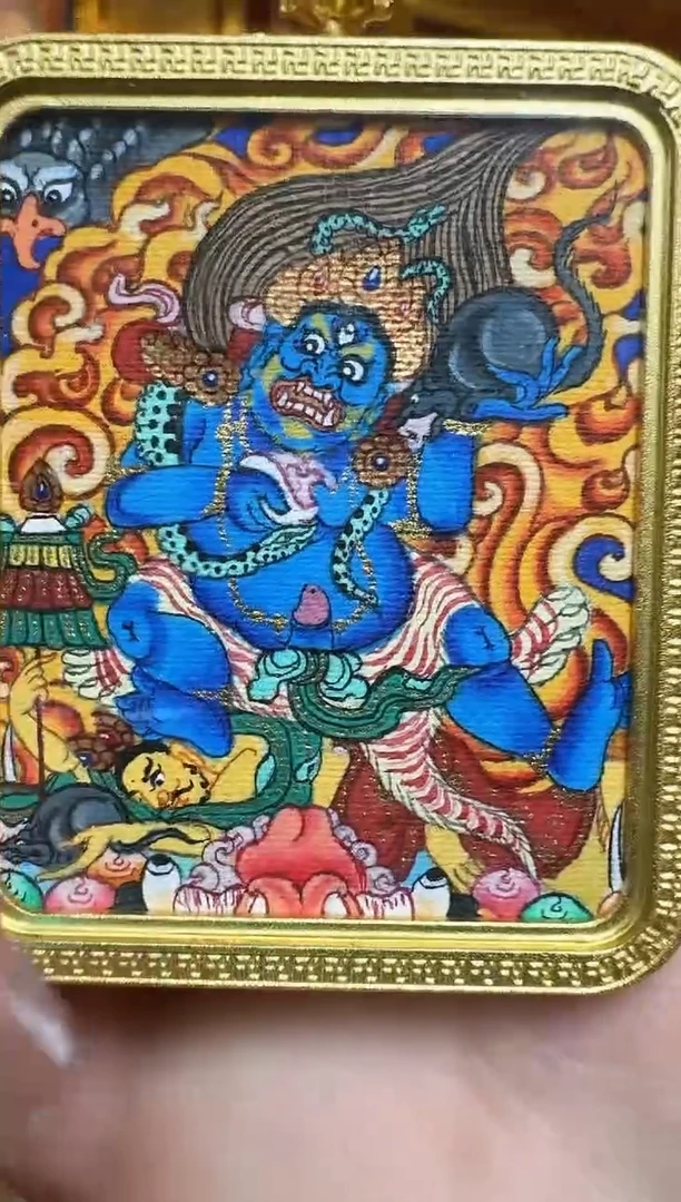 吊坠黑财神--热贡纯手绘