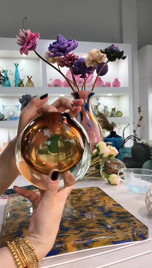 兰*慕忆家手作琉璃花瓶微瑕