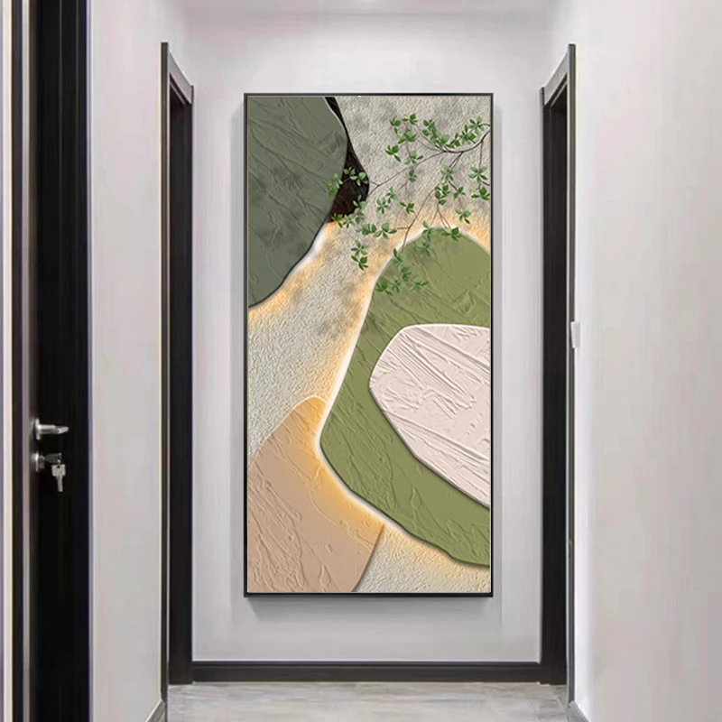 砂岩装饰画【好运连连】现代入户玄关客厅走廊上墙家居挂画轻奢手工