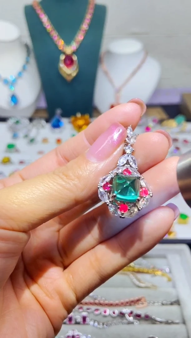银S925镶嵌耳饰紫晶1