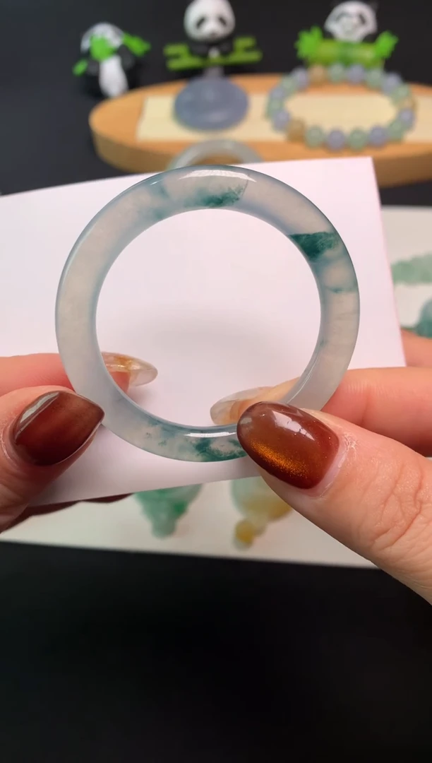 未镶嵌定制翡翠尺寸38.3*6.6*5.5