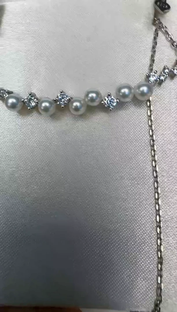 海水珍珠银S925镶嵌颈饰套链
