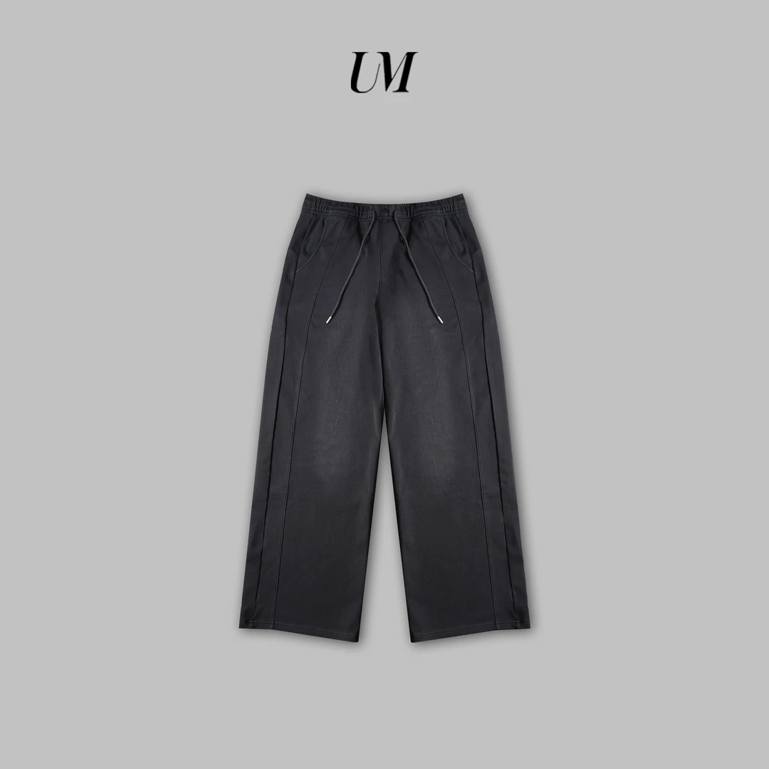【U.M】单裤直筒水洗抽绳柔软牛仔裤
