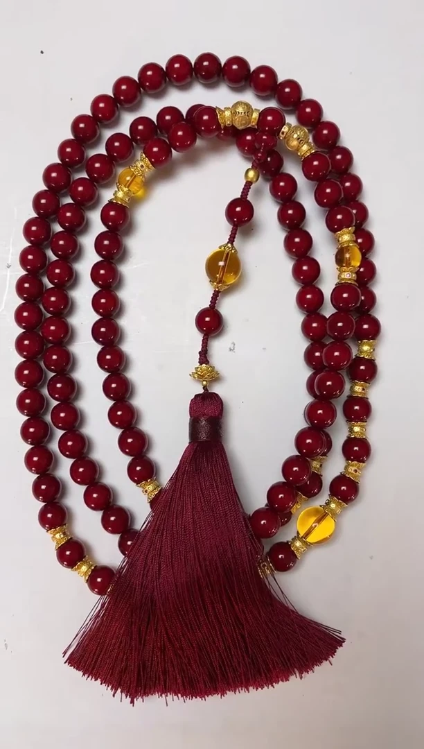 【闪购商品】贝壳杉（血龙木）其他108颗项链