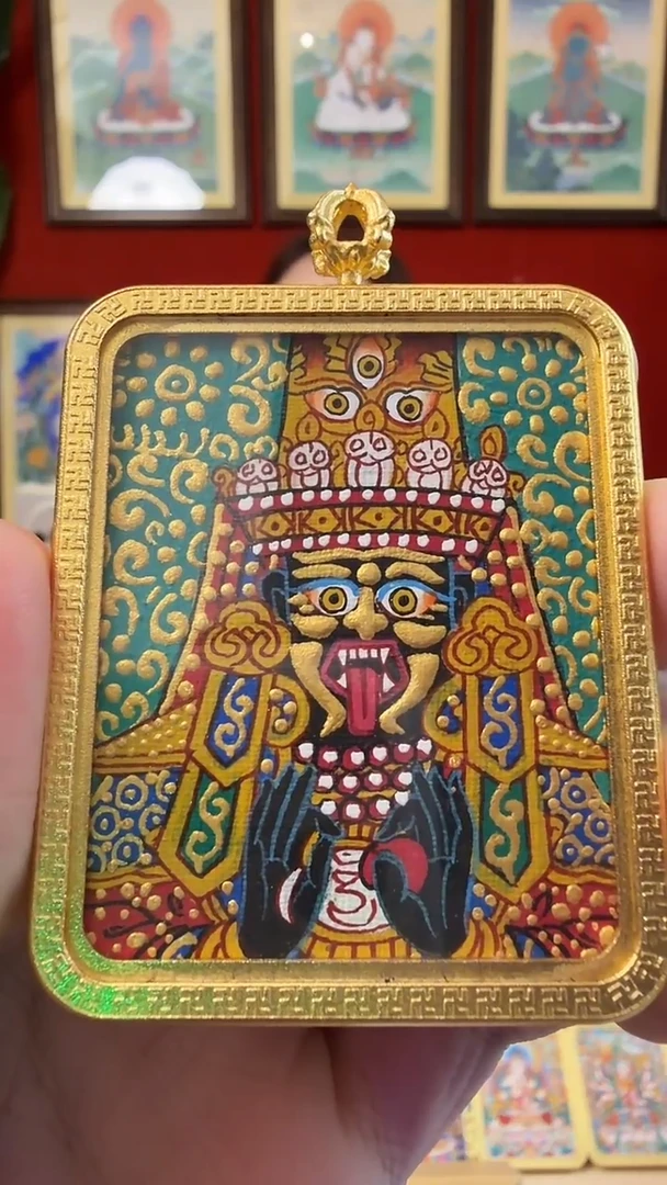 吊坠扎老师-热贡纯手绘唐卡吊坠