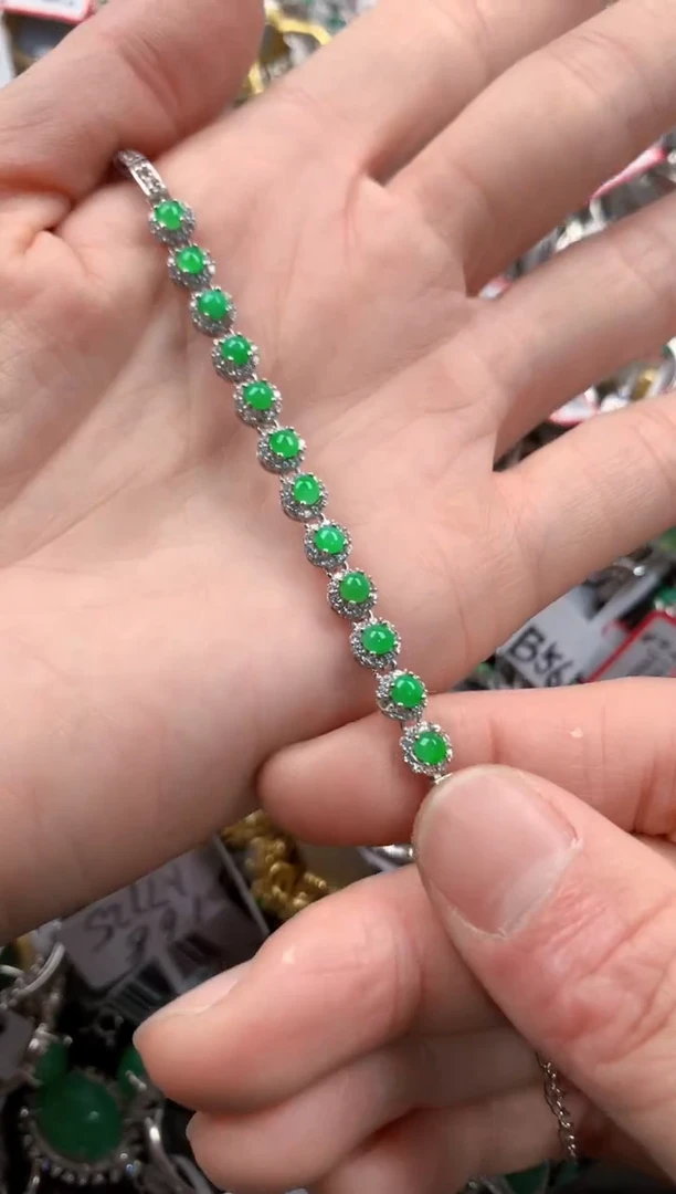 银S925镶嵌戒指翡翠222   5