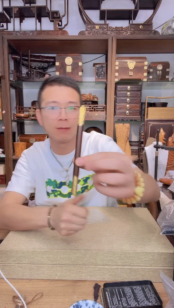 乌木类书架655 小叶紫檀两头嵌铜定心笔