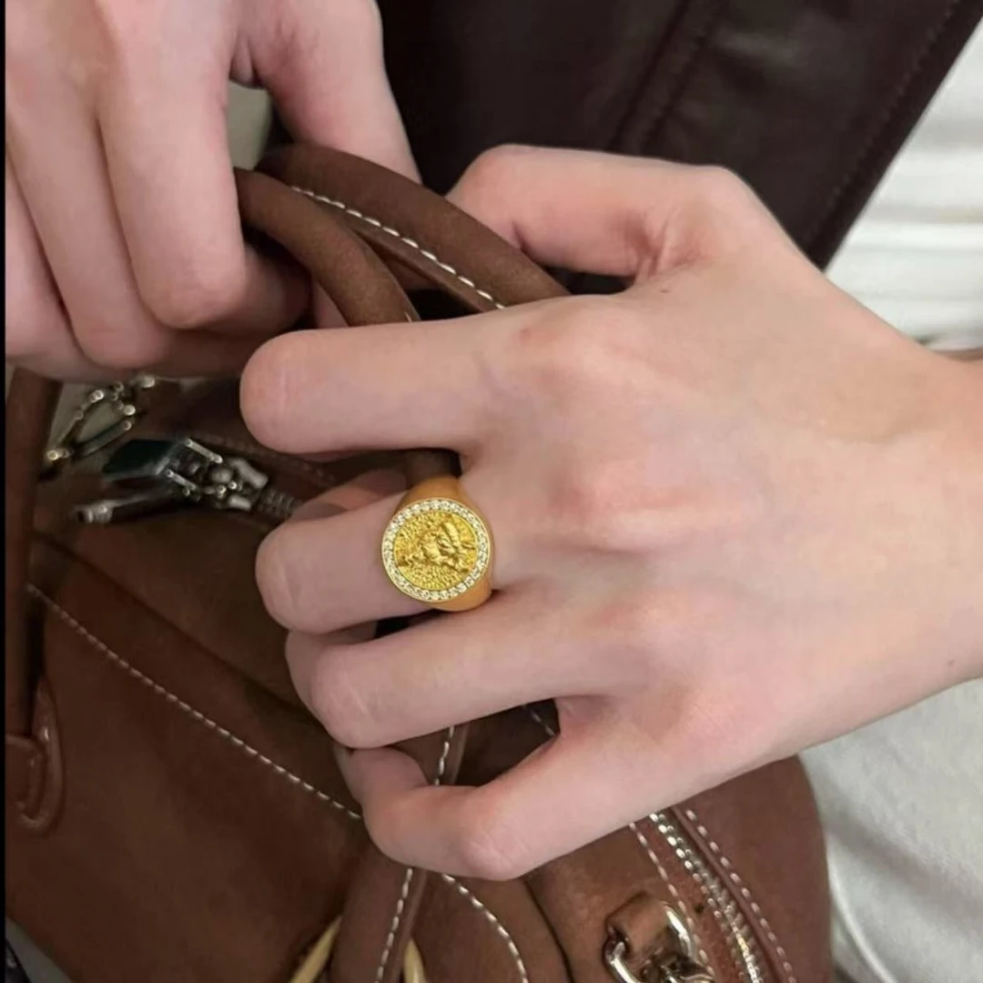 赛菲尔黄金足金999财神爷戒指新款闭口戒轻奢高级女神节送礼好物