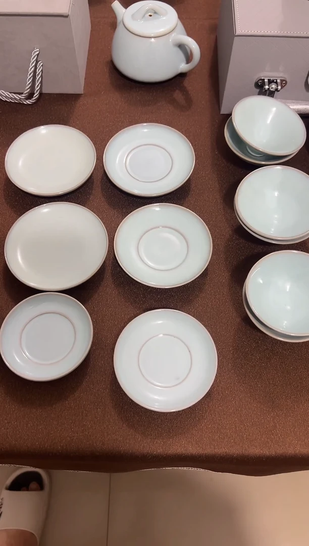 福利：二级原矿天青釉手工杯托9.9一个