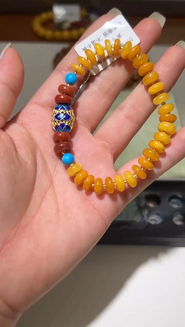 裸石琥珀未镶嵌蜜蜡手串