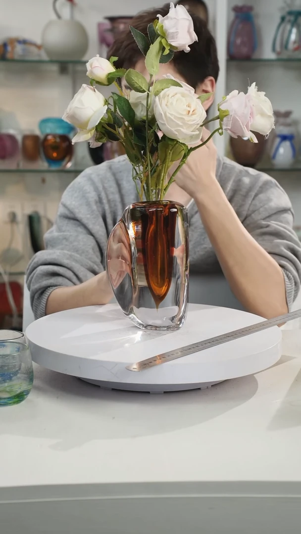 【闪购商品】琉璃高20轻奢琉璃花器福利正常手工痕迹