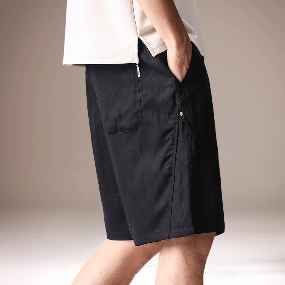 Cebrodz夏季中裤潮薄款休闲裤无弹力短裤运动宽松时尚日系大码