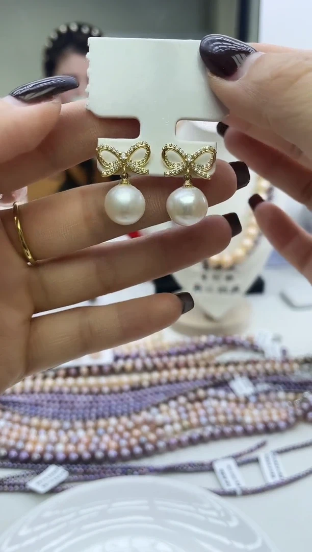 未镶嵌耳饰淡水珍珠白色系耳饰