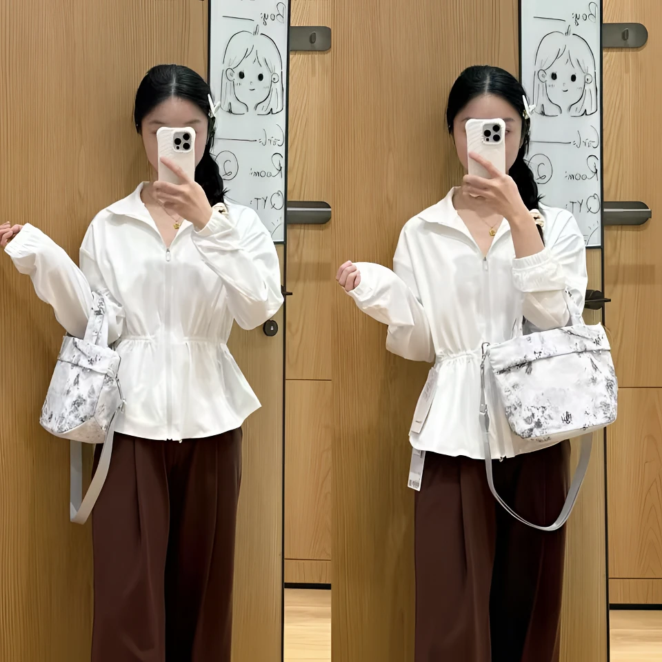 IuIu防晒衣腰部抽绳可收腰立领uv-protective夹克瑜伽运动外套