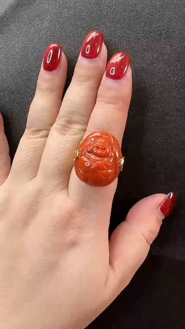 南红玛瑙未镶嵌戒指戒指